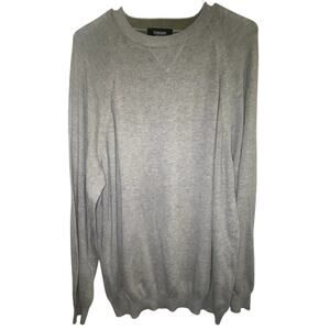 Mens Toscano Gray Crewneck Soft Knit Sweater Size Large